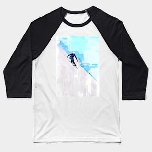 Skiing Down Slope Norway Baseball T-Shirt